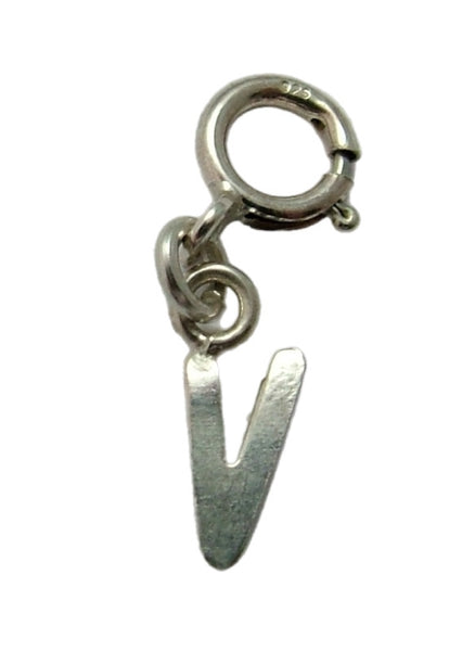 Tiny Secondhand Sterling Silver Initial Letter Charms on Bolt Rings FULL ALPHABET AVAILABLE