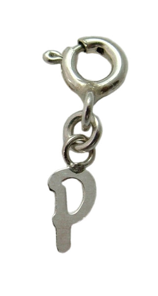 Tiny Secondhand Sterling Silver Initial Letter Charms on Bolt Rings FULL ALPHABET AVAILABLE Silver Charm - Sandy's Vintage Charms