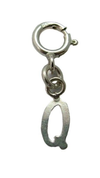Tiny Secondhand Sterling Silver Initial Letter Charms on Bolt Rings FULL ALPHABET AVAILABLE Silver Charm - Sandy's Vintage Charms