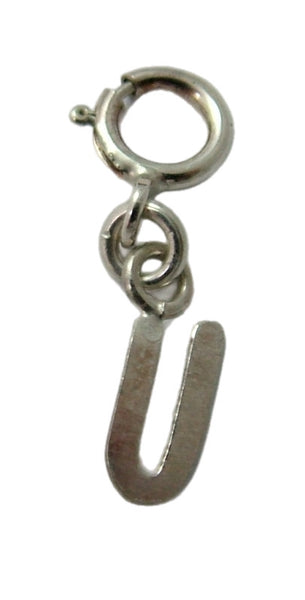 Tiny Secondhand Sterling Silver Initial Letter Charms on Bolt Rings FULL ALPHABET AVAILABLE