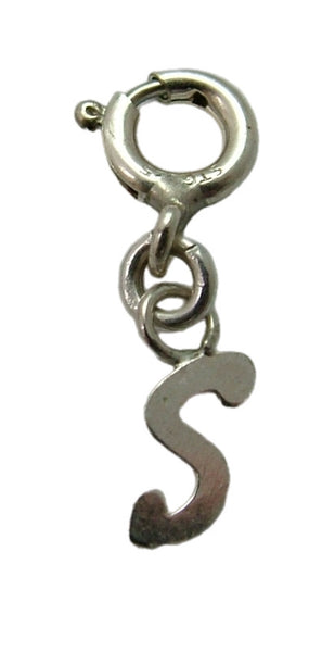 Tiny Secondhand Sterling Silver Initial Letter Charms on Bolt Rings FULL ALPHABET AVAILABLE Silver Charm - Sandy's Vintage Charms