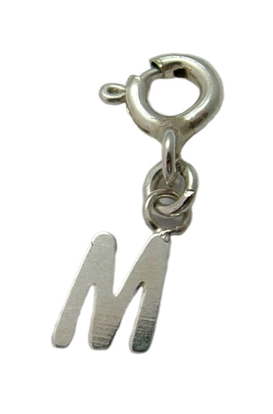 Tiny Secondhand Sterling Silver Initial Letter Charms on Bolt Rings FULL ALPHABET AVAILABLE Silver Charm - Sandy's Vintage Charms