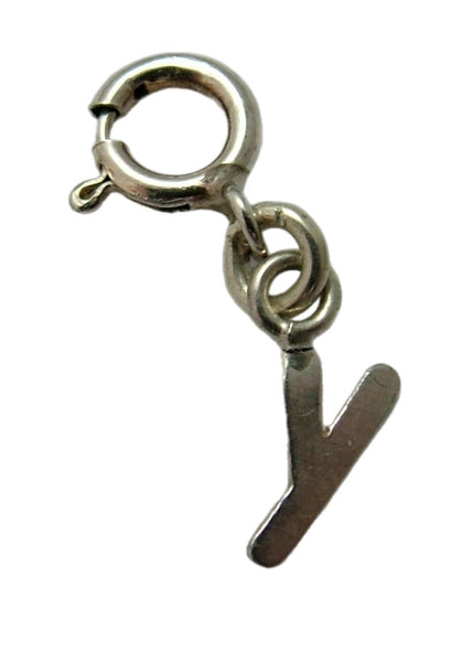 Tiny Secondhand Sterling Silver Initial Letter Charms on Bolt Rings FULL ALPHABET AVAILABLE