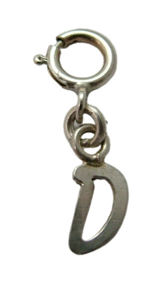 Tiny Secondhand Sterling Silver Initial Letter Charms on Bolt Rings FULL ALPHABET AVAILABLE Silver Charm - Sandy's Vintage Charms