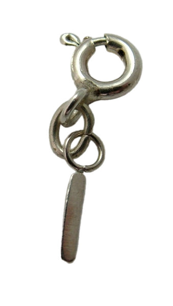 Tiny Secondhand Sterling Silver Initial Letter Charms on Bolt Rings FULL ALPHABET AVAILABLE Silver Charm - Sandy's Vintage Charms