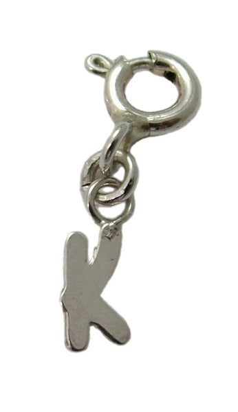 Tiny Secondhand Sterling Silver Initial Letter Charms on Bolt Rings FULL ALPHABET AVAILABLE Silver Charm - Sandy's Vintage Charms