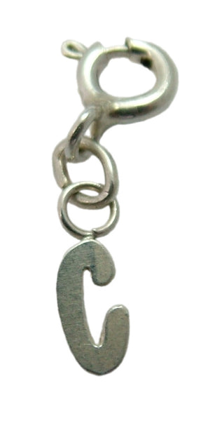 Tiny Secondhand Sterling Silver Initial Letter Charms on Bolt Rings FULL ALPHABET AVAILABLE Silver Charm - Sandy's Vintage Charms