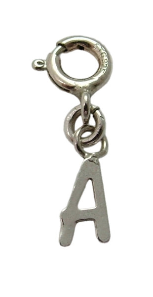 Tiny Secondhand Sterling Silver Initial Letter Charms on Bolt Rings FULL ALPHABET AVAILABLE Silver Charm - Sandy's Vintage Charms