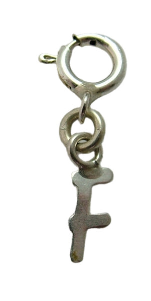 Tiny Secondhand Sterling Silver Initial Letter Charms on Bolt Rings FULL ALPHABET AVAILABLE Silver Charm - Sandy's Vintage Charms