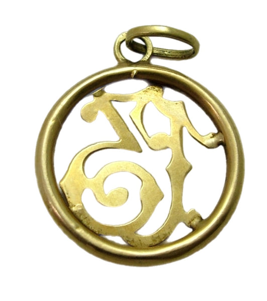 Antique Victorian c1900 French 18ct 18k Gold Hollow Lucky No. 13 Disc Charm Antique Charm - Sandy's Vintage Charms