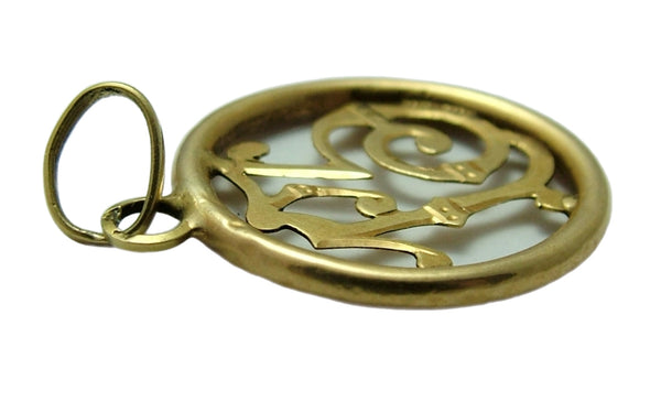 Antique Victorian c1900 French 18ct 18k Gold Hollow Lucky No. 13 Disc Charm Antique Charm - Sandy's Vintage Charms
