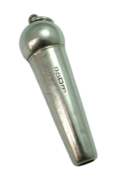 Large Antique Edwardian Charles Horner Silver Working Whistle Charm HM 1905 Antique Charm - Sandy's Vintage Charms