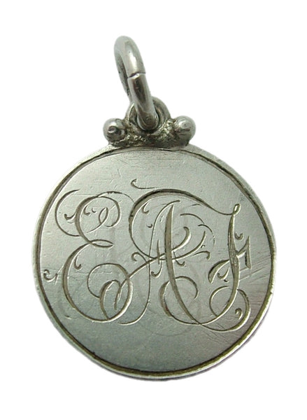 Antique Victorian Silver Engraved Love Token Coin Charm “EAF” Love Token - Sandy's Vintage Charms
