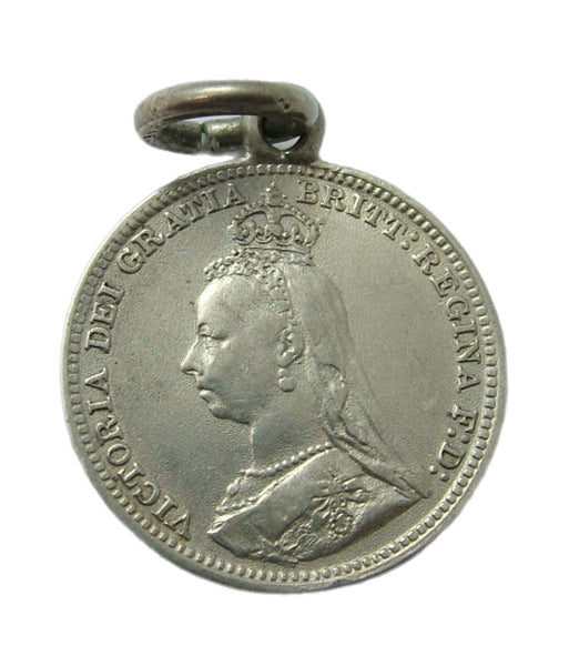 Antique Victorian Silver Engraved Love Token Coin Charm “ALICE” Love Token - Sandy's Vintage Charms