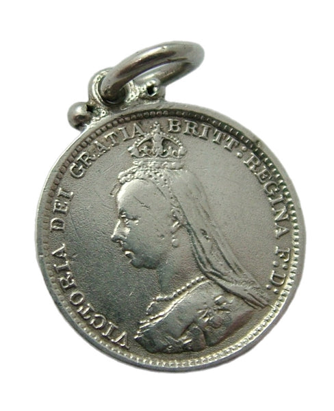 Antique Victorian Silver Engraved Love Token Coin Charm “EAF” Love Token - Sandy's Vintage Charms