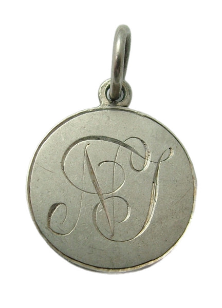Antique Victorian Silver Engraved Love Token Coin Charm “NS” Love Token - Sandy's Vintage Charms