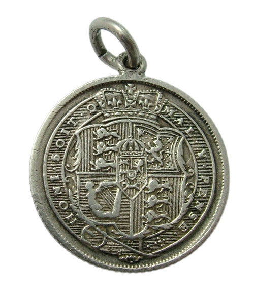 Antique Victorian Silver Engraved Love Token Coin Charm FATHER Love Token - Sandy's Vintage Charms