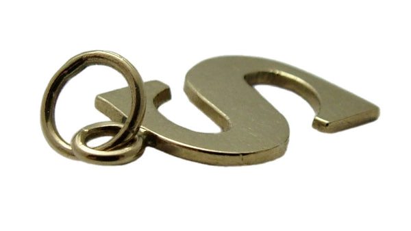 Vintage 1970’s Solid 9ct Gold Initial Letter "S" Charm HM 1979