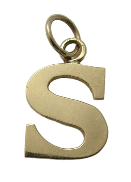 Vintage 1970’s Solid 9ct Gold Initial Letter "S" Charm HM 1979