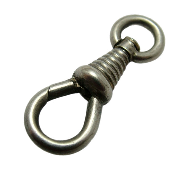 Antique Edwardian European Silver Swivel Dog Clip Fastener - For Hanging Fobs & Charms