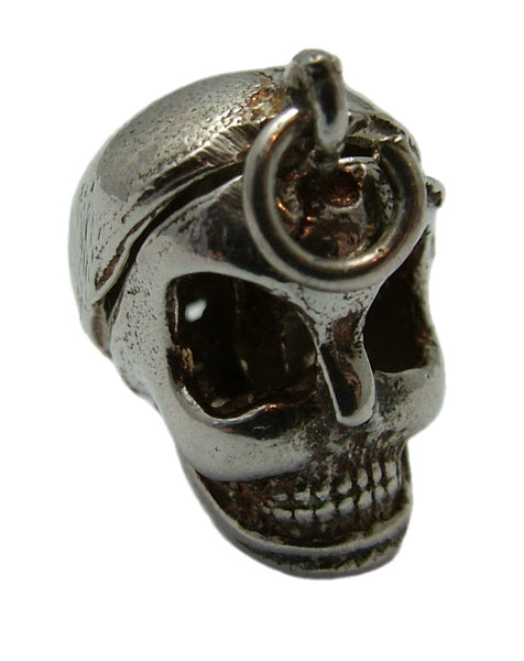 Vintage 1970's Silver Opening Skull Charm with Witch Inside