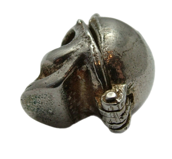Vintage 1970's Silver Opening Skull Charm with Witch Inside