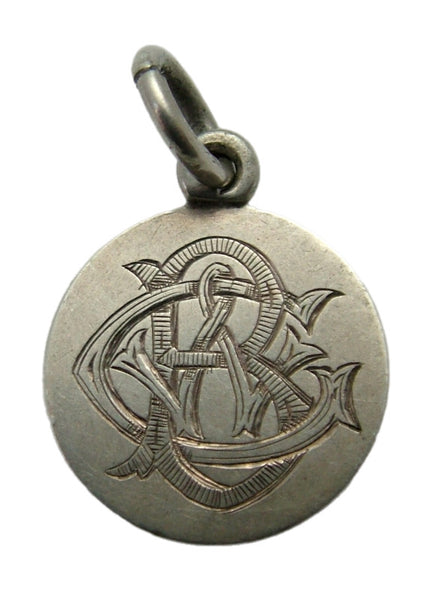 Antique Victorian Silver Engraved Love Token Coin Charm “CBW”