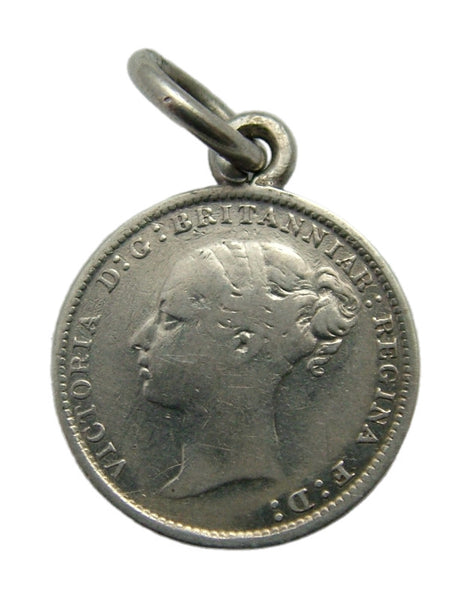 Antique Victorian Silver Engraved Love Token Coin Charm “CBW”