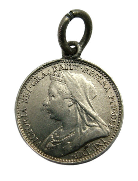 Antique Victorian Silver Engraved Love Token Coin Charm “HARRY”