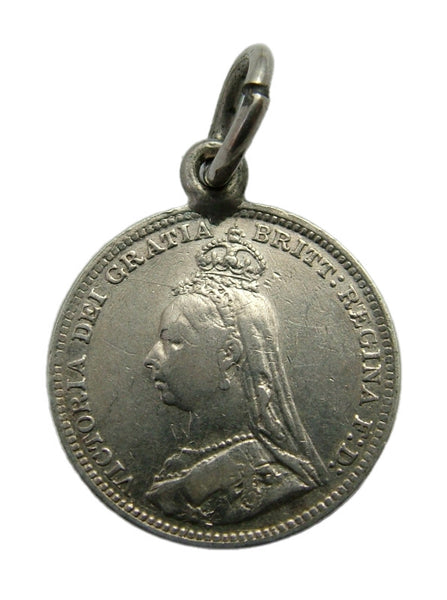 Antique Victorian Silver Engraved Love Token Coin Charm “WILL”