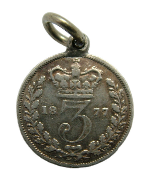 Antique Victorian 1877 Silver Engraved Love Token Coin Charm “DODO”