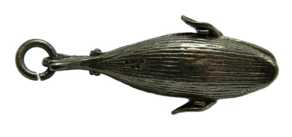 Large Vintage 1960's Silver Opening Whale Charm Jonah Praying Inside HM 1963