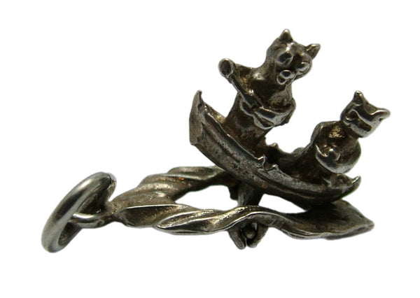 Vintage 1970's Silver CHIM Moving Owl & The Pussycat Boat Charm