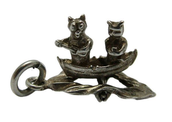 Vintage 1970's Silver CHIM Moving Owl & The Pussycat Boat Charm