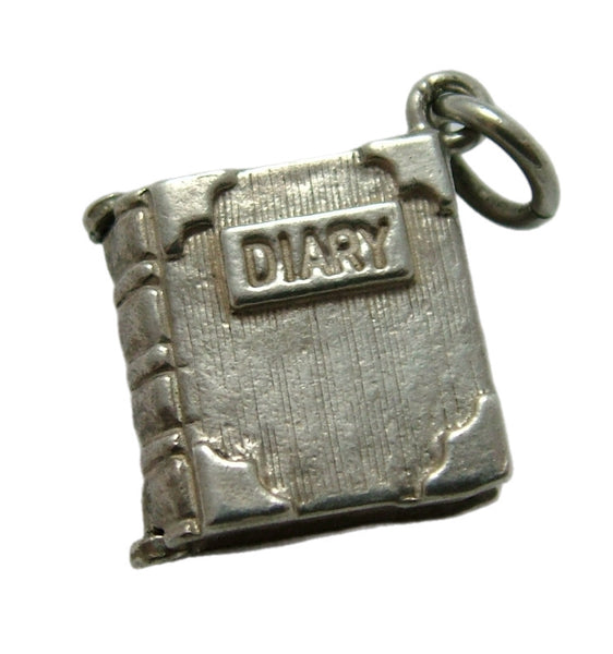 Vintage 1970's Silver Opening “Diary" Book Charm with Dates Inside