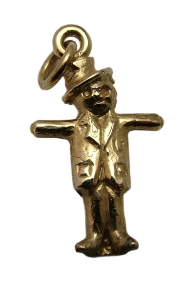 Vintage 1980's Solid 9ct Gold Scarecrow Charm HM 1989