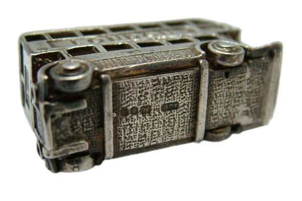 Large Heavy Vintage 1970's Silver London Double Decker Bus Charm HM 1977