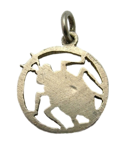 Small Vintage 1950's Silver & Green Enamel Beetle Charm