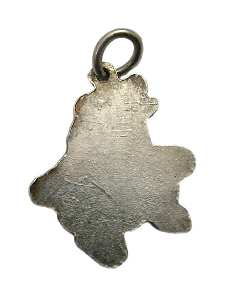 Vintage 1950's Silver & Enamel Polar Bear Charm with Jumper & Scarf