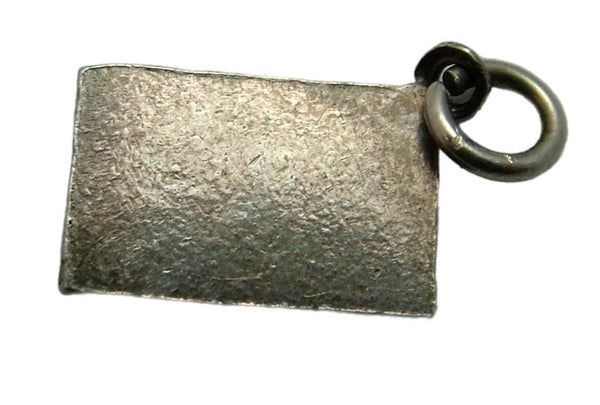 Small Vintage 1950's Silver & White Enamel Envelope Charm with Heart