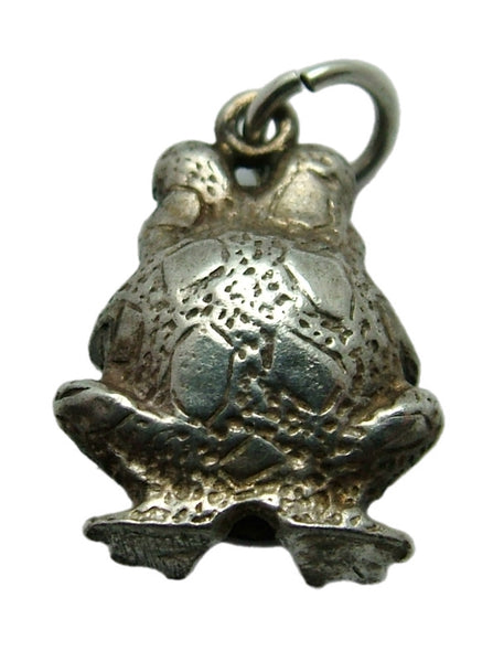 Vintage 1970's Silver & Green Crystal Frog Charm