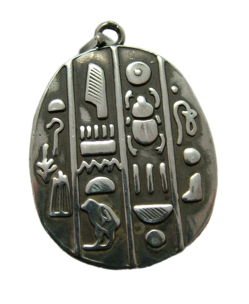 Large Vintage 1930's Hollow Silver Scarab Beetle Charm