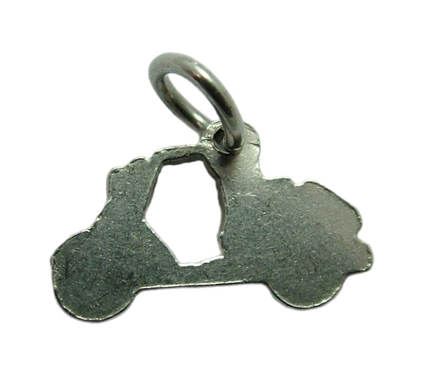Small Vintage 1950's Silver & Red Enamel Scooter Charm