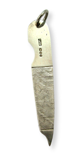 Large Vintage 1970's Silver Nail File Charm HM 1977 Silver Charm - Sandy's Vintage Charms