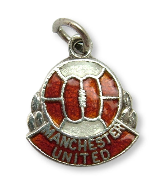 Vintage 1960's Silver & Enamel Manchester United Football Club Charm Enamel Charm - Sandy's Vintage Charms
