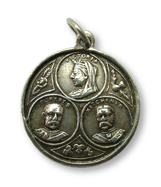 Antique Victorian c1900 Silver Boer War Coin Medallion Charm Antique Charm - Sandy's Vintage Charms