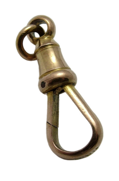Antique Edwardian c1905 Solid 9ct Rose Gold Dog Clip Fastener - For Hanging Fobs & Charms