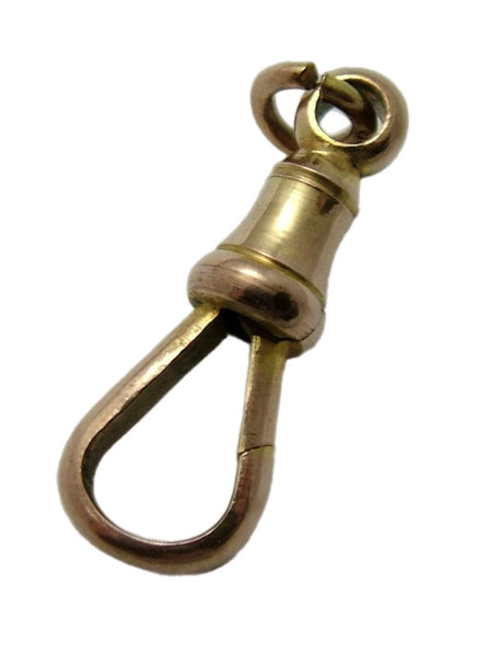 Antique Edwardian c1905 Solid 9ct Rose Gold Dog Clip Fastener - For Hanging Fobs & Charms