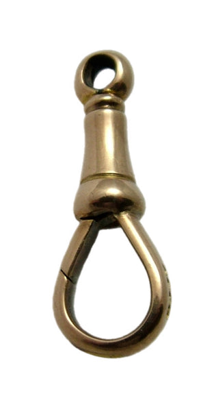 Antique Edwardian c1905 Solid 9ct Rose Gold Dog Clip Fastener - For Hanging Fobs & Charms