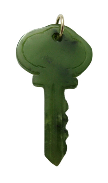 Large Vintage 1930’s 9ct Gold & Nephrite Jade Front Door Key Charm